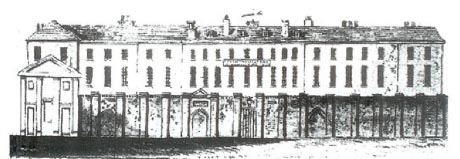Drawing of the front elevation of the old Brighton Workhouse