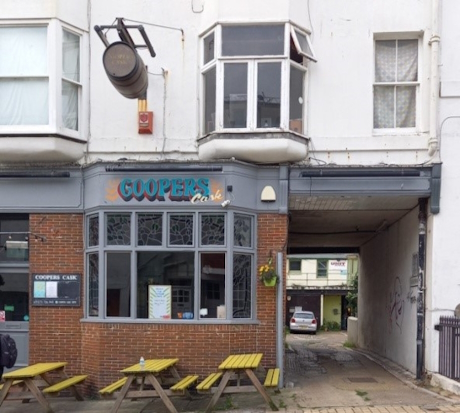 A colour photo of a backstreet pub
