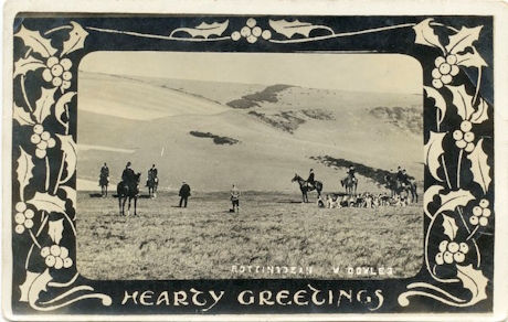 A sepia coloured postcard