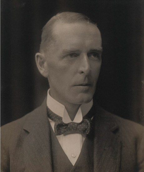 A monochrome photo of a grand looking gentleman