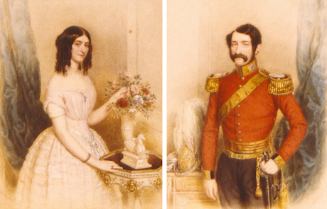 Colour image of a double portrait featuring a lady and a gentleman