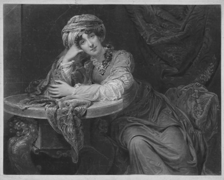 Monochrome image of a lady