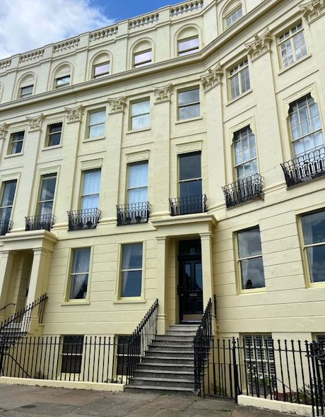 A modern view of a large regency house