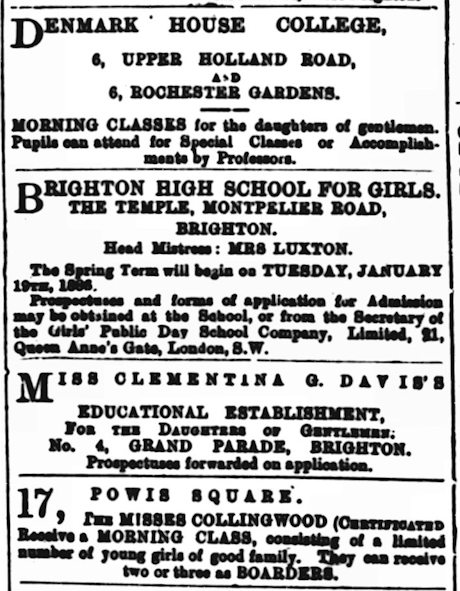 Newspaper clipping from the Brighton Gazette of 1885