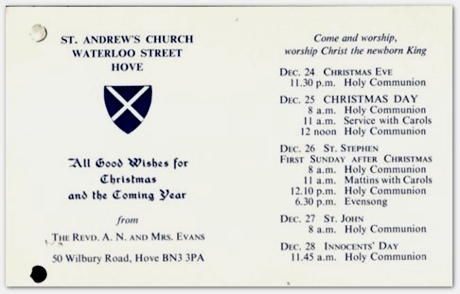 A colour image of a Christmas service