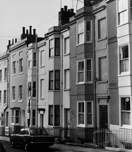Monochrome image of a streetscape