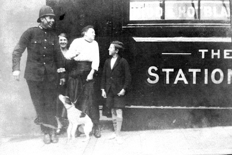 A monochrome photo of members of the Pudney family