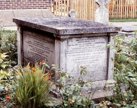 colour image of a large chest tomb